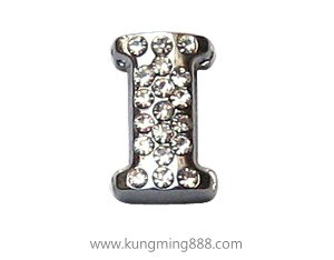 8mm alloy rhinestone bone shape  slide  charm HF99-8-51