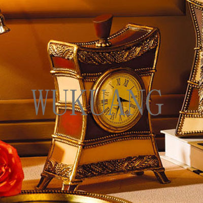 Polyresin with Brass Home Decorations - Clock/Napkin Box