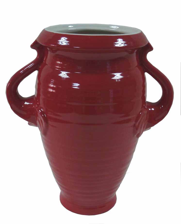 Red Stripe Vase with Elephant Nose Holder