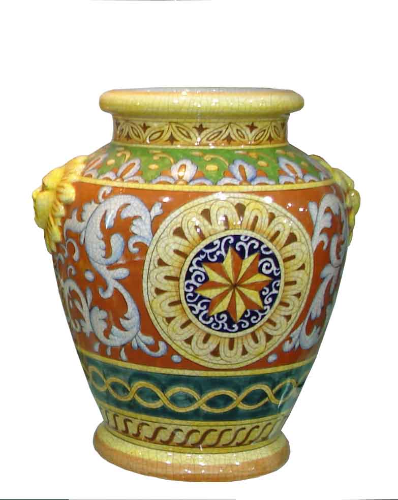 Ceramics Handpainter Urn Shape  Pot