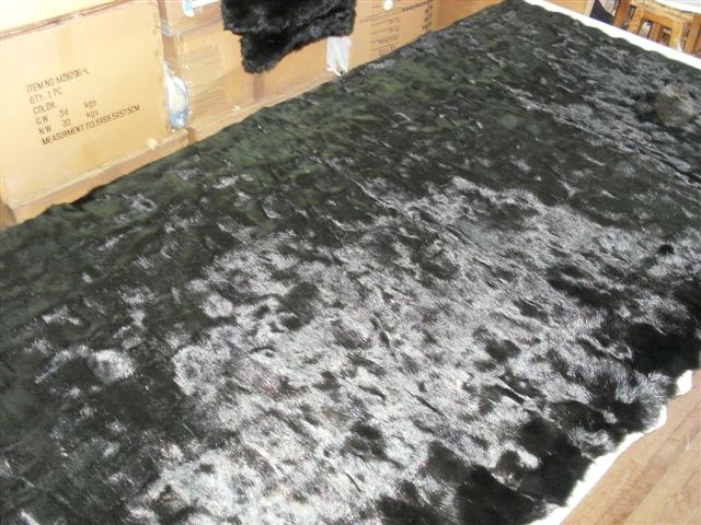 fur plates sable cadadian scrap black color one size 120x130cm