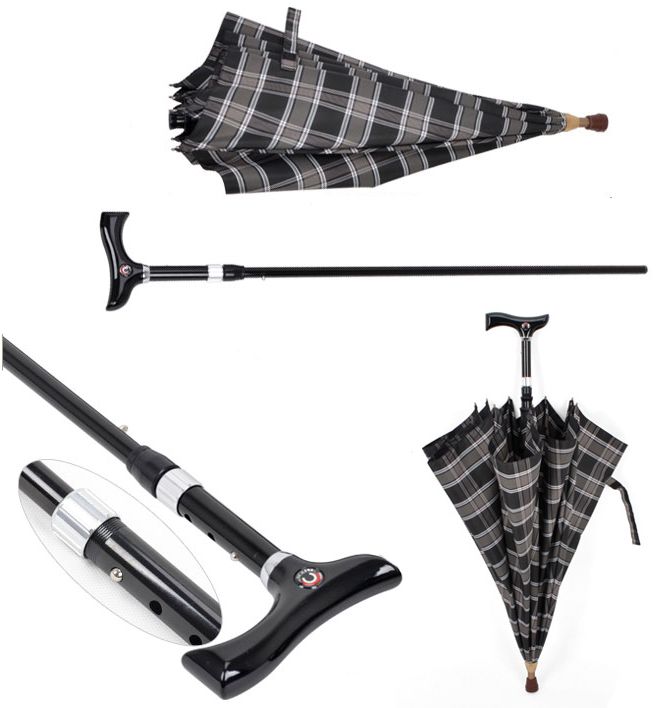 Unbreakable Dual Purpose and adjustable Umbrella Walking Stick