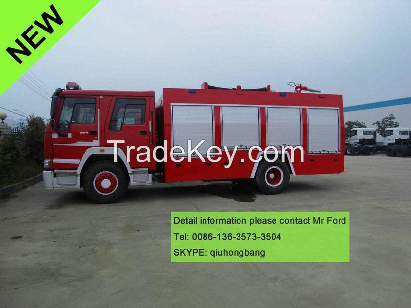 Howo 4x2 Red Fireman Vehicle Rescue Vehicles Firetruck Howo Fire Truck Water Tank-foam Fire Fighting Truck 0086-13635733504