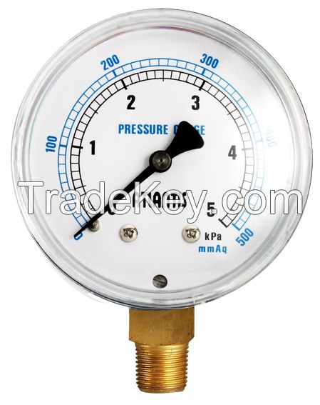 Black Steel Case Micro Pressure Gauge