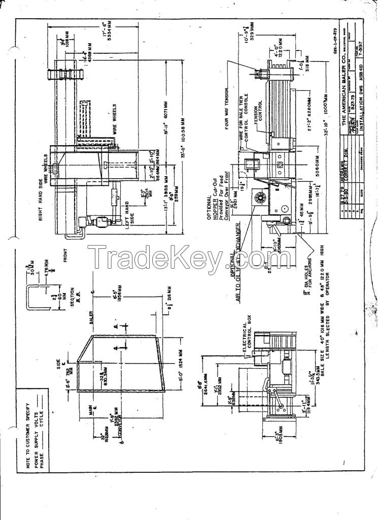 American Baler Company 410 Horizontal Baler with Auto-tie