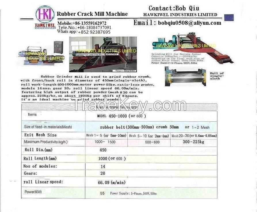 rubber crack mill machine