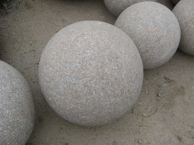 stone ball, landscaping