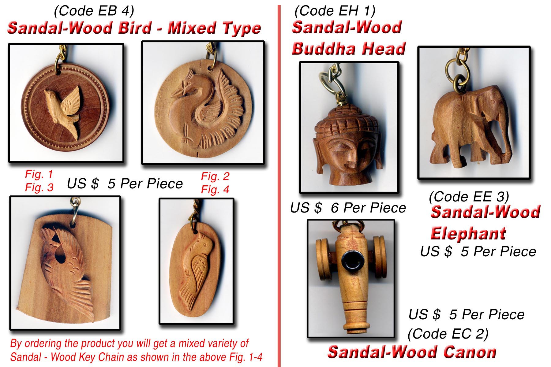 Sandalwood Key Chain