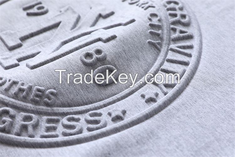 Men &amp;amp; Women Organic 100% Cotton Screen Printing Emboss T-shirts Graphic Custom Embossed Logo T-Shirts