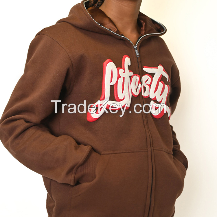 Men's & Women Zip Up Hoodies With Customized Logo Hoodies