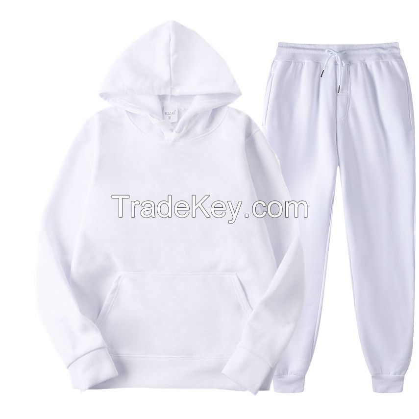 Wholesale Men Sweat Suits Plain Tracksuits 100% Cotton Tracksuits