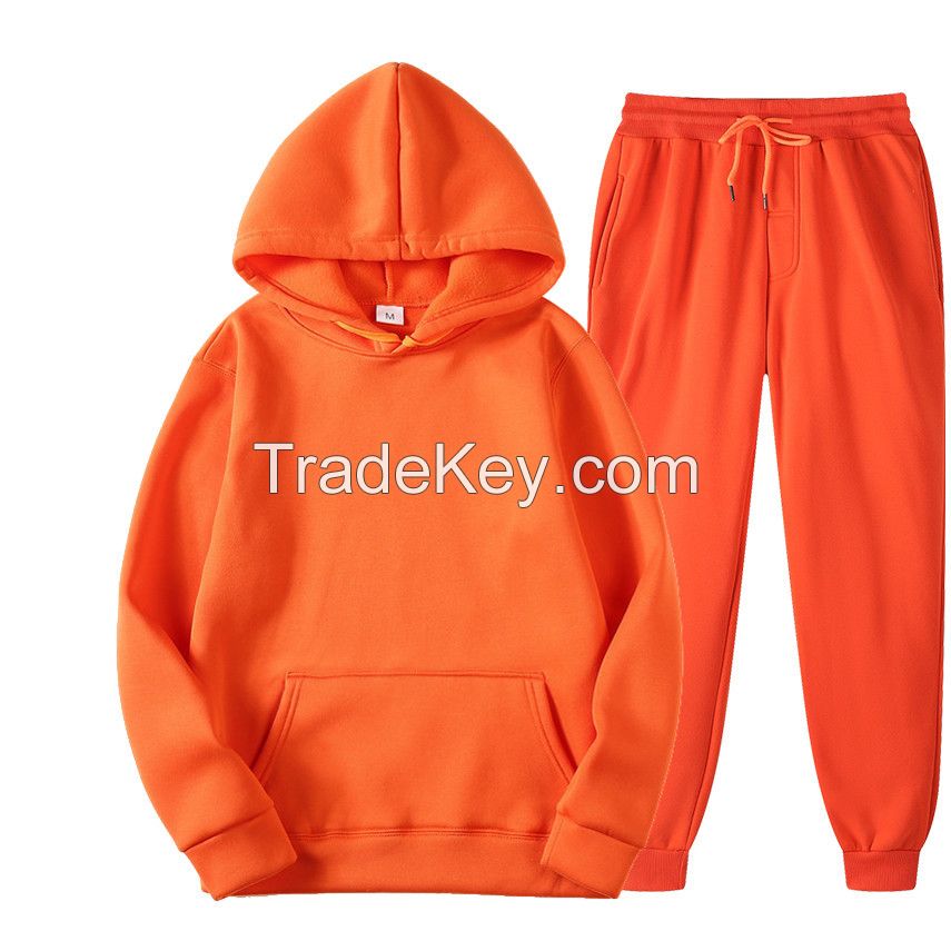 Wholesale Men Sweat Suits Plain Tracksuits 100% Cotton Tracksuits