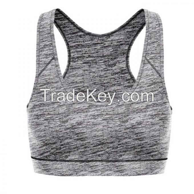 Active Wear Sports Bra Ashway Branded Gray Wholesale Women's Workout Athletic Clothing High Impact Sports Bras Wear Gym Fitness Yoga Bra