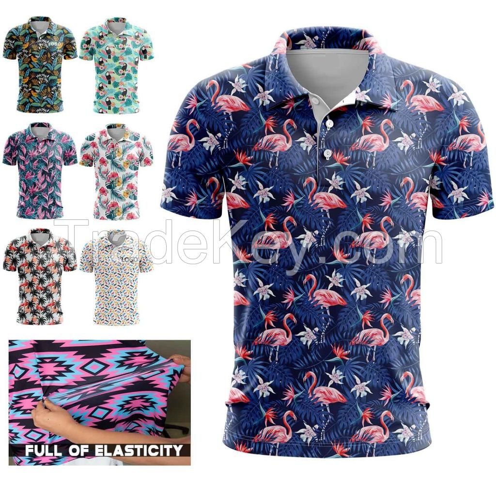 Golf Shirts Sublimation Prints Sublimation mens custom print golf t shirt high quality golf clothing apparel t-shirt