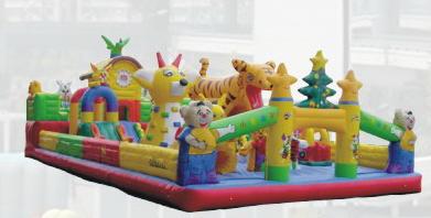 inflatable amusement park, inflatable fun city, outdoor playground