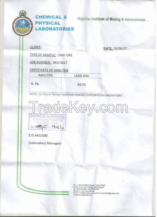 Lead Ore Sulphide Based