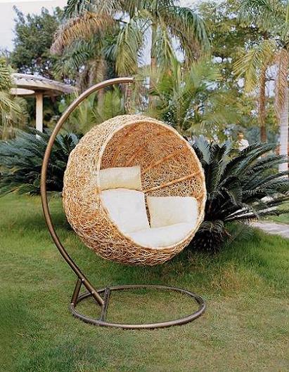 rattan swing chair