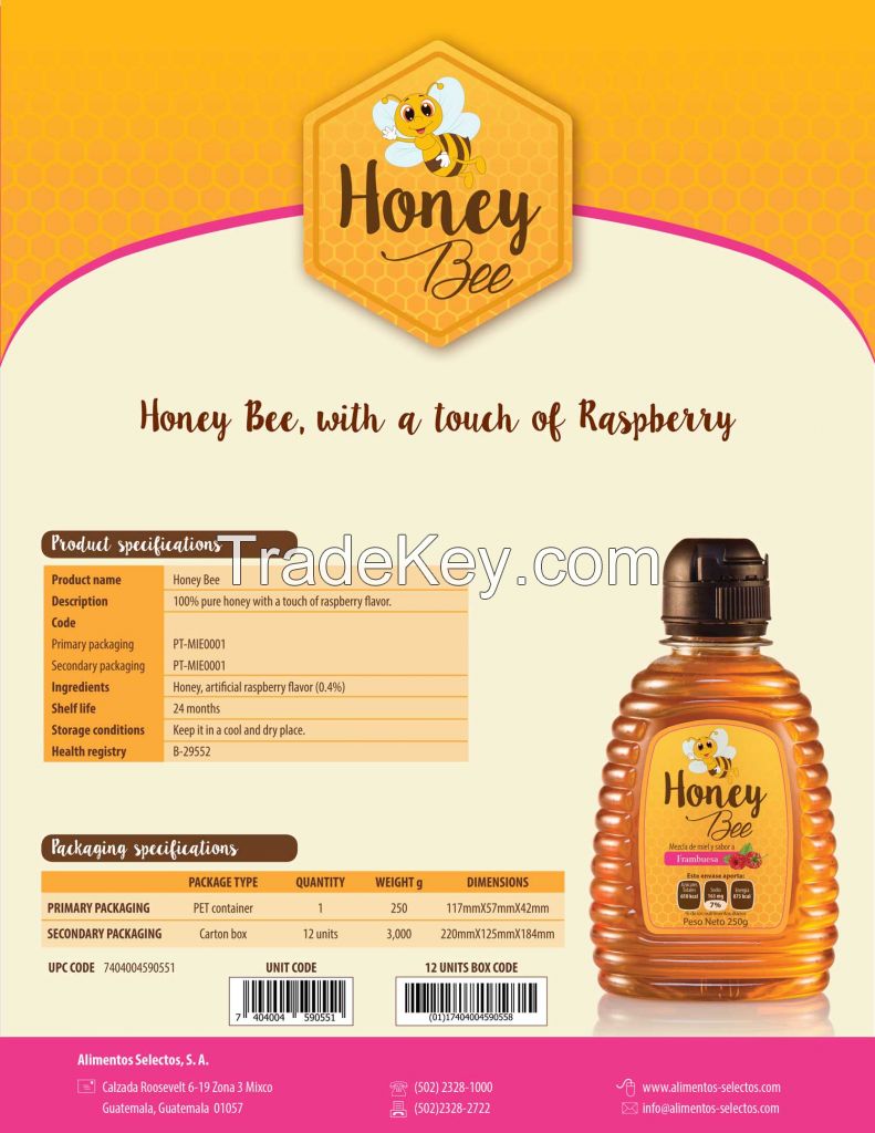 Honey Bee, with a touch of Raspberry, 250g