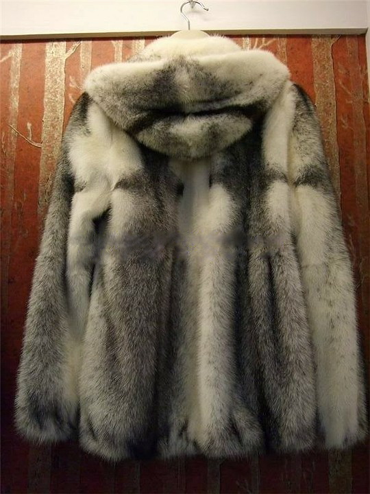 mink fur coat with hood