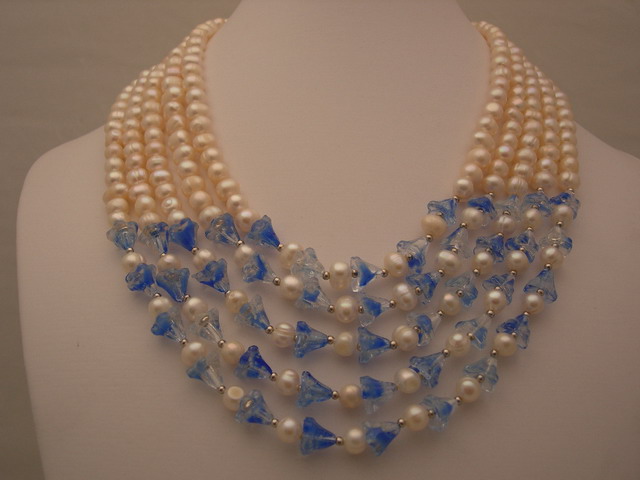 Five Rows Pearl Necklace