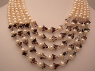 Five Rows Pearl Necklace