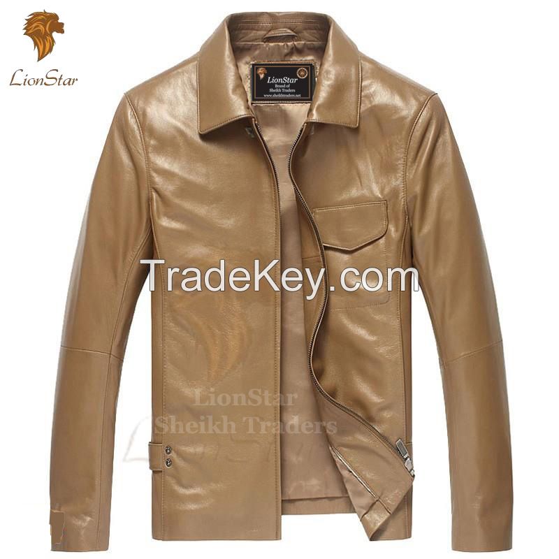 Stylish Top Quality Beautiful Men's Real Leather Fashion Coat/Jacket Slim Fit