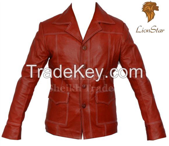 LionStar Fight Club Beautiful Men's Real Leather Fashion Coat/Jacket Slim Fit