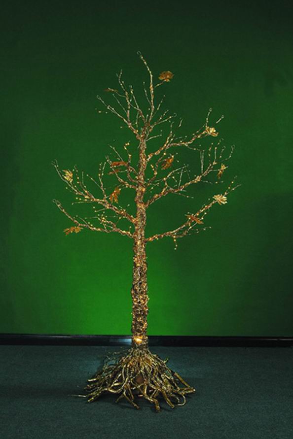 Optical fiber twig tree (gold)