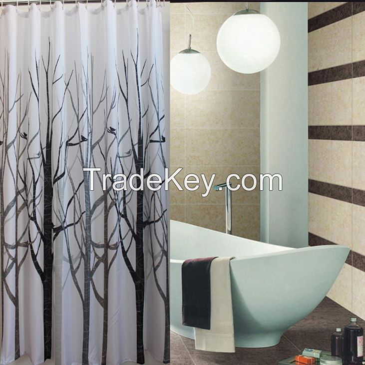 High-Quality Mildew and Waterproof Polyester Shower Curtain, Jacquard Shower Curtain