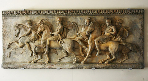 Procession of Alexander the Great wall plaque relief sculpture