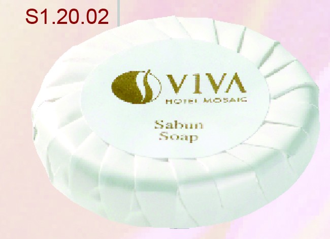 20 gr. White Paper Pleat Wrapped Round Soap