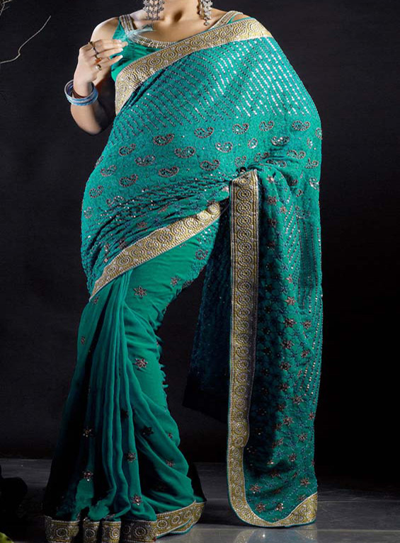 embroidered saree