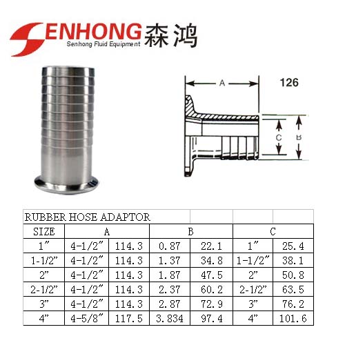 Sanitary Fittings, Rubber Adapter
