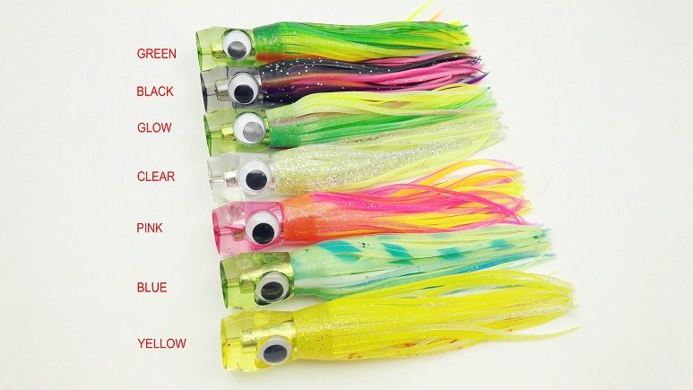  	2016 Hot Sale 6.5''/50g 7pcs/Lot Octopus Skirt Tuna Lure Marlin Lure Sea Fishing Lure Trolling Bait Resin Head With Double Skirt