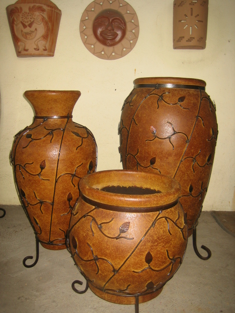decorated pots and vases