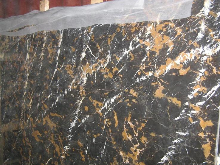 BLACK & GOLD MARBLE SLABS