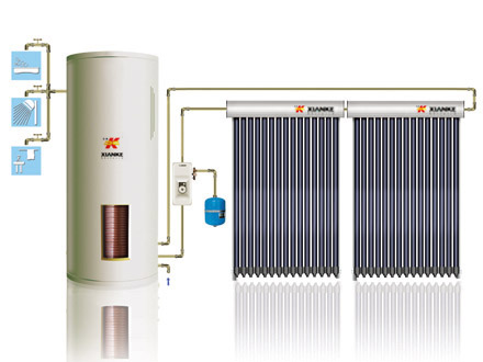 Separated And pressurized solar water heater ;