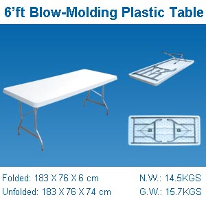 6'ft folding table