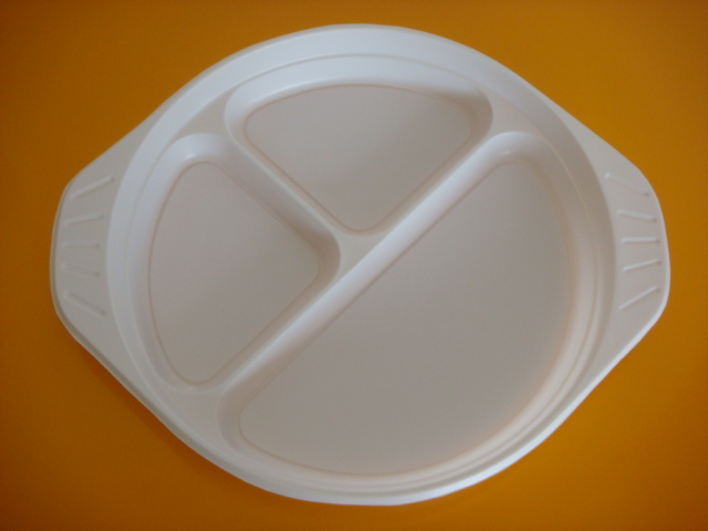 Plastic tray, food serving dish, disposable tableware
