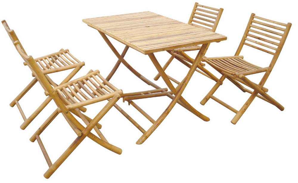 Bamboo Table and chair S/5