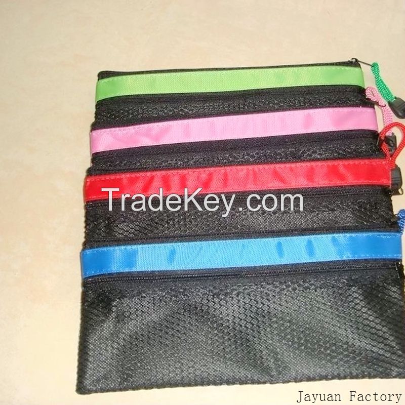 Pvc Grid Zipper Bag Mesh Bag