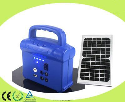 6W Home Portable Solar Power System 2 LED Lights