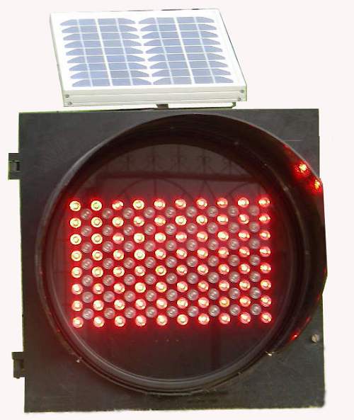 solar LED traffic warning  light