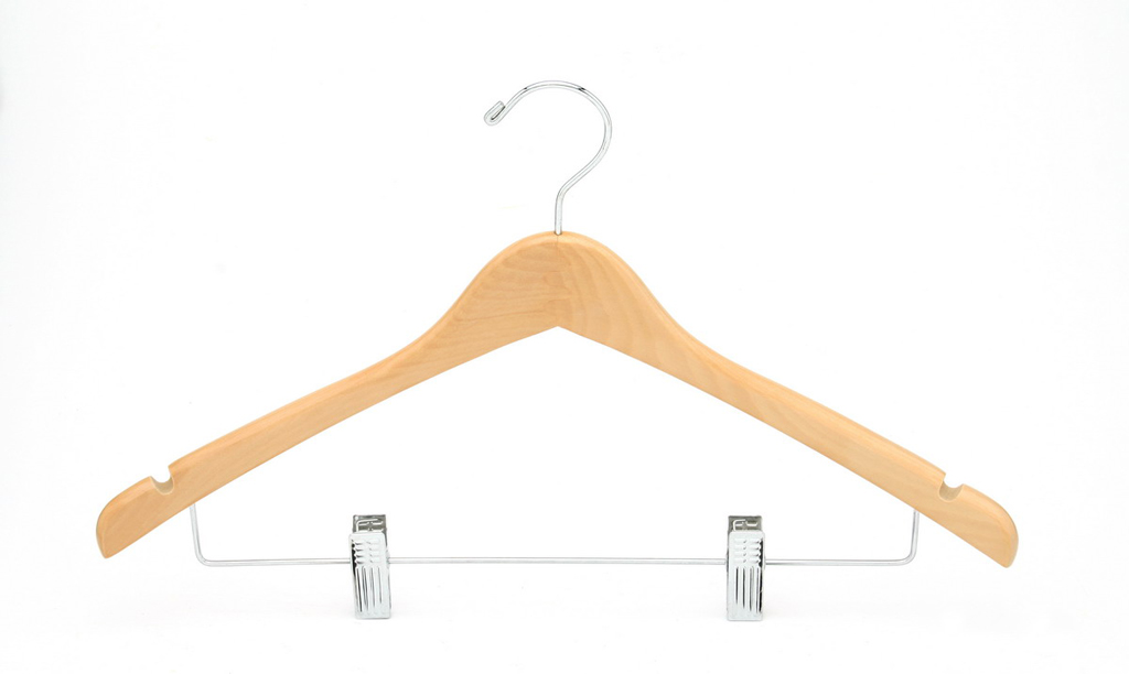 wooden hanger with clip