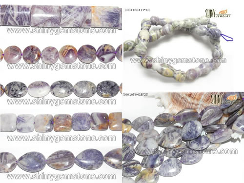 Chinese Purple Jasper Beads, 16in Strand