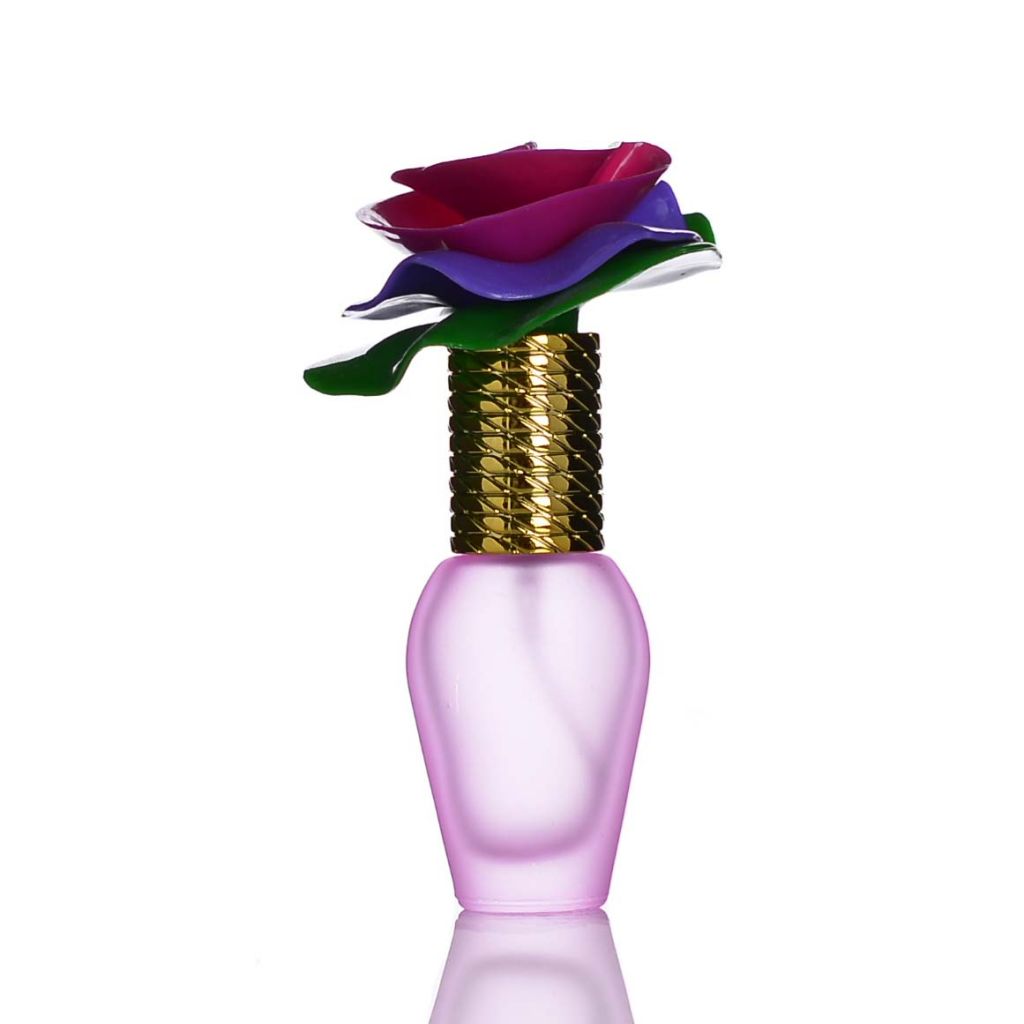 purple flower perfume bottle