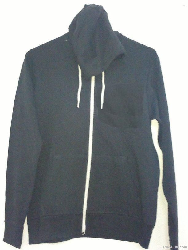 solid zipper hooded