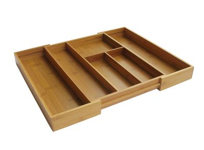 Expandable Bamboo Cutlery Tray 