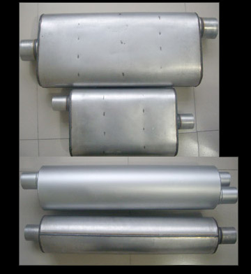 Full welded turbo round/oval performance muffler