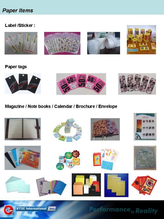 Printing &amp; Packaging Items